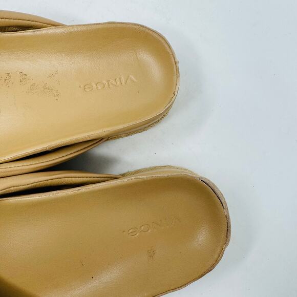 Vince Tan Leather Platform Flip Flop Sandals Women’s Size 7.5 - Picture 3 of 12